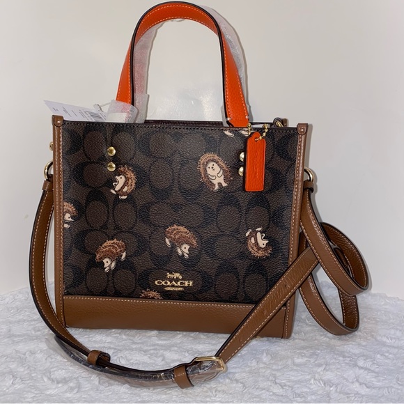 Coach Handbags - Coach Dempsey Tote 22 In Signature Canvas With Hedgehog Print New